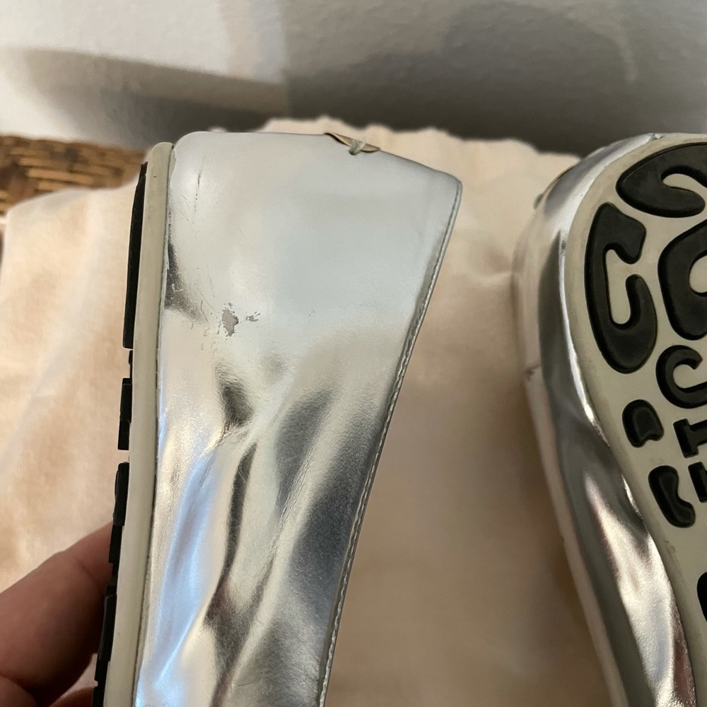 Jimmy Choo silver glitter WHIRL flats - Picture 3 of 7